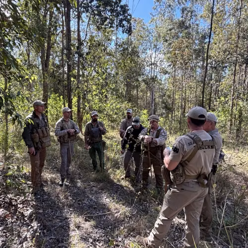 Group discusses training exercise