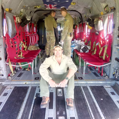 Tracker sits in front of aircraft