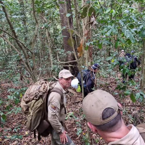 trackers and police egress mountain